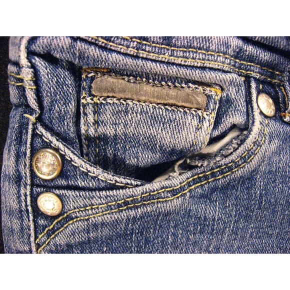 LEVIS GIRLS CUTOFF JEAN SHORTS W 20 MEASURED Tag 6X Kids Adjustable Waist Blue - Picture 5 of 9